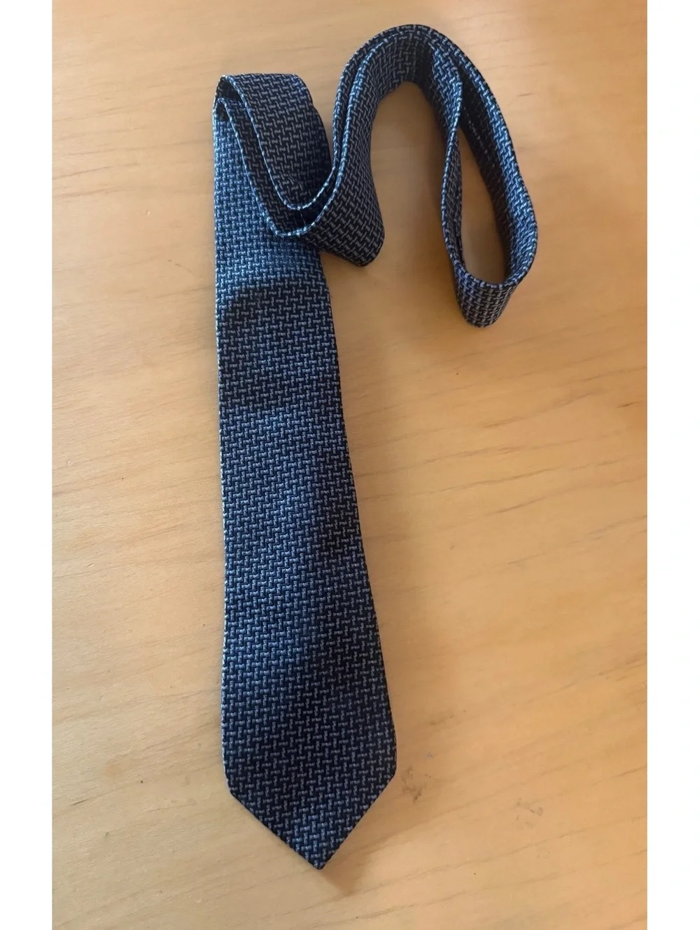 Lauren Ralph Lauren Men's Woven Patterned Tie Black and Gray